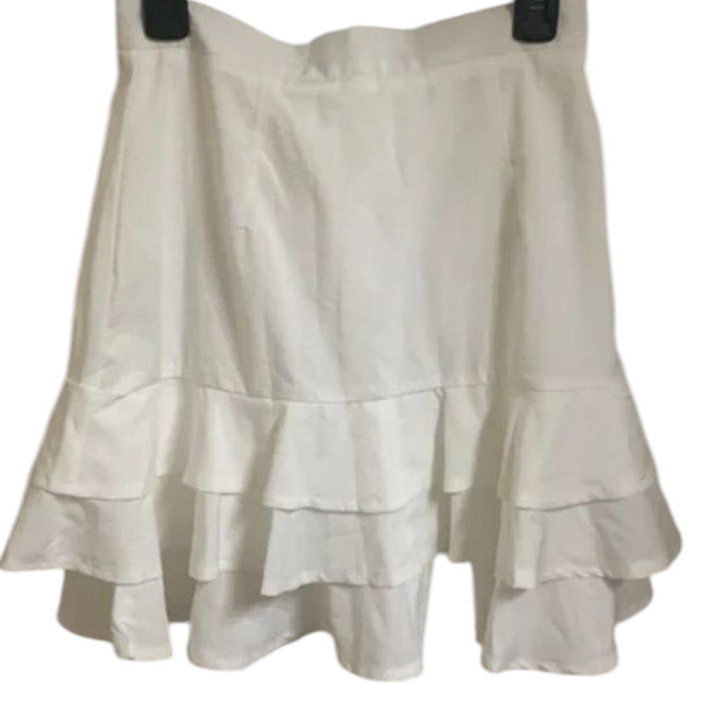 Elegant White Ruffle Skirt
